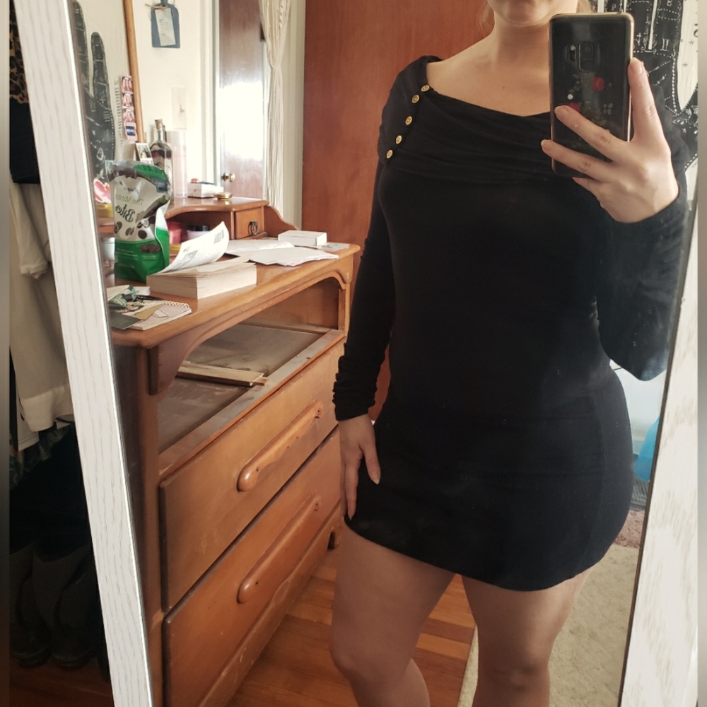 Armani Exchange Off the Shoulder Mini Dress